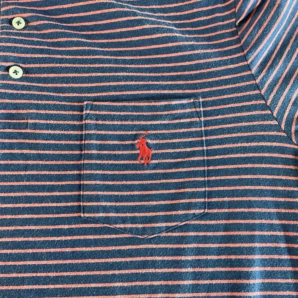 Polo Ralph Lauren Classic Fit Performance Striped Pink Blue‎ Polo Shirt